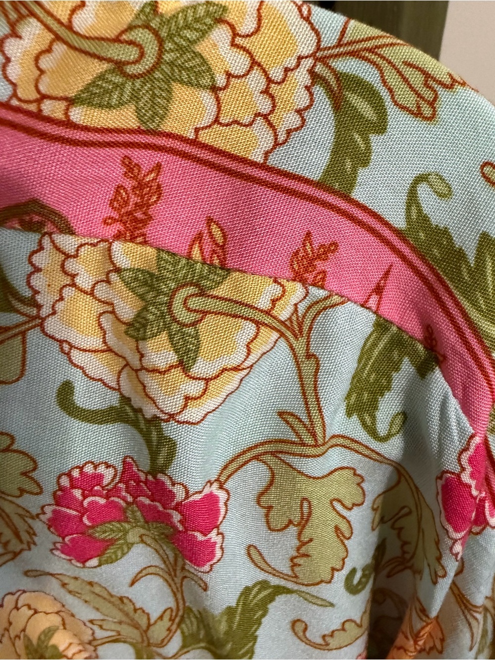 Floral Pink & Aqua Decorative Kimono nwot. - Picture 2 of 10